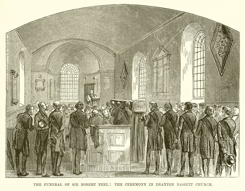 ロバートピール卿の葬儀：ドレートンバセット教会での式典 作： 英語学校