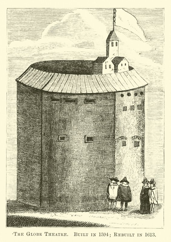 1594年に建てられたグローブ座。 1613年に再建 作： 英語学校