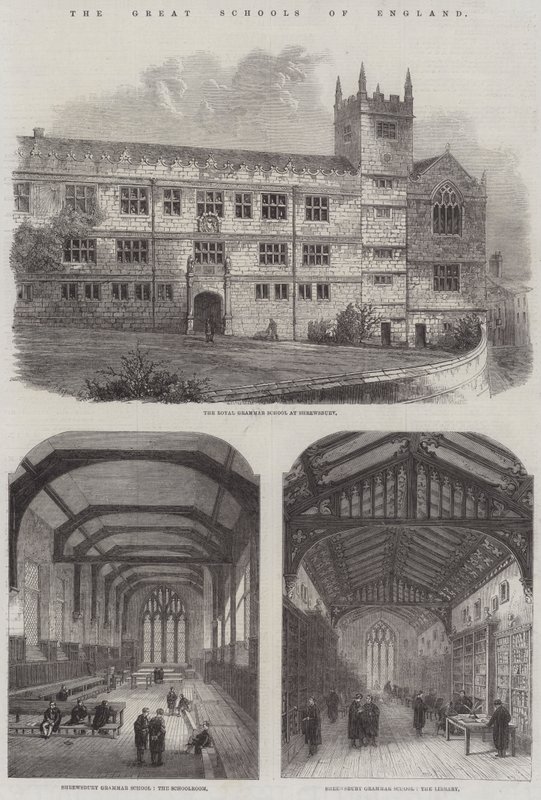 The Great Schools of England（イングランドの偉大な学校）」（エングレービング 作： 英語学校