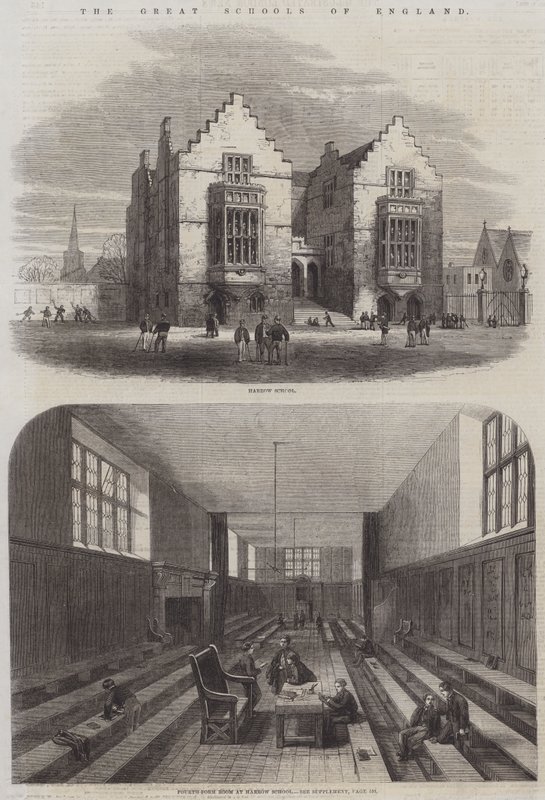 The Great Schools of England（イングランドの偉大な学校）」（エングレービング 作： 英語学校