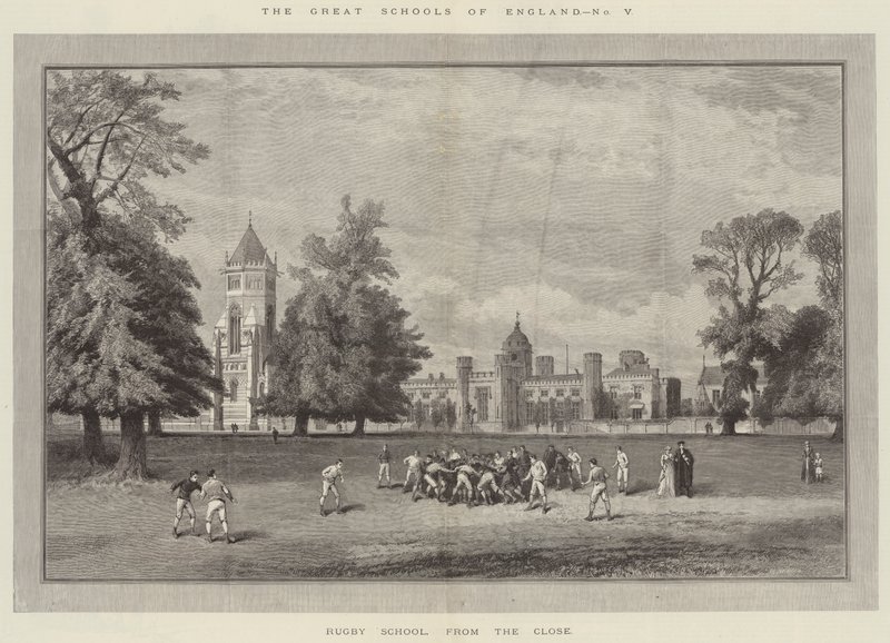 The Great Schools of England, Rugby School, from the Close (e.g. engraving) 作： 英語学校