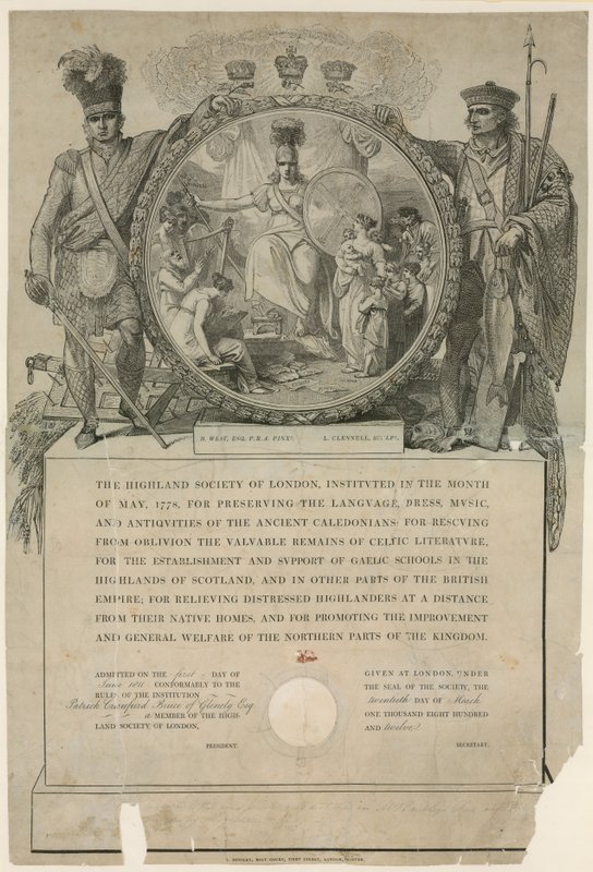 ロンドンのハイランド協会。 1778年設立 作： 英語学校