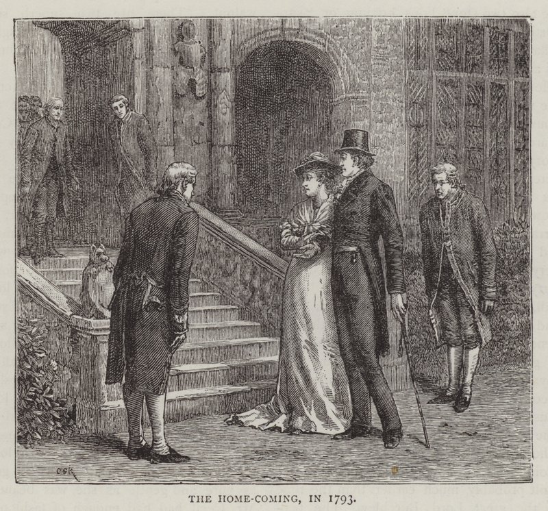 1793年の "The Home-Coming "の様子（エングレーヴィング 作： 英語学校
