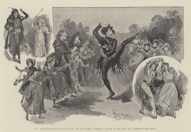 "The House That Jack Built" at Opera Comique, Dance of the Man all tattered and torn (e.g. engraving) 作： 英語学校