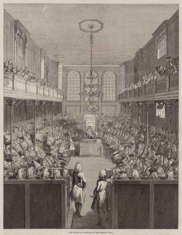1741-2年の下院議会の様子（彫刻 作： 英語学校