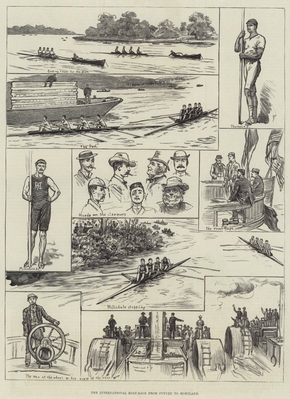 The International Boat-Race from Putney to Mortlake (e.g. engraving) 作： 英語学校