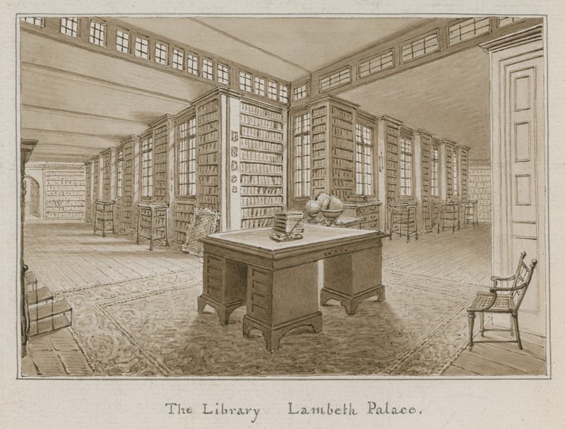 図書館、ランベス宮殿、ロンドン（紙にトイレ） 作： 英語学校