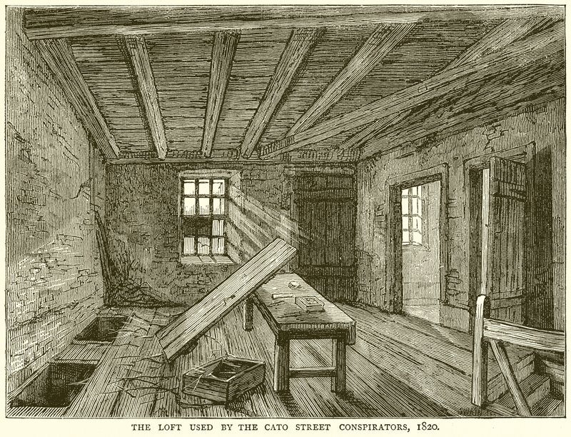 ケイトストリートの共謀者が使用したロフト、1820年 作： 英語学校