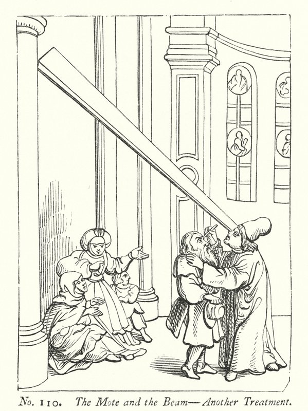 The Mote and the Beam, Another Treatment (e.g. engraving) 作： 英語学校