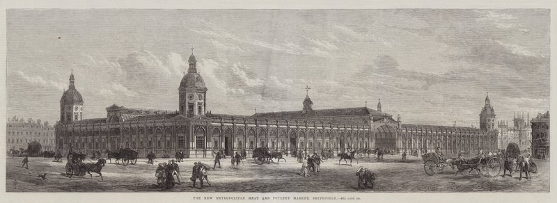The New Metropolitan Meat and Poultry Market, Smithfield (e.g. engraving) 作： 英語学校