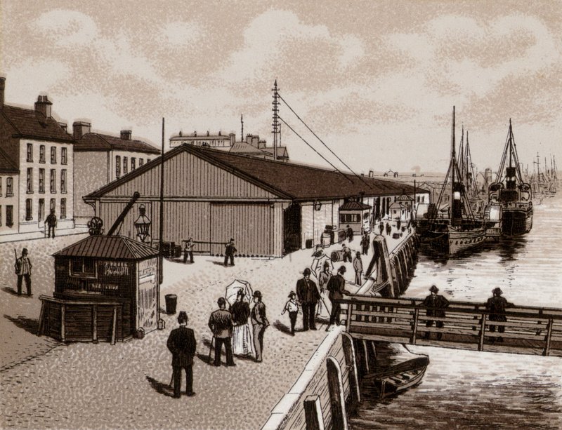The Quay, Belfast (litho) 作： 英語学校