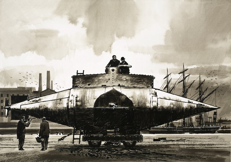 1879年にジョージギャレット牧師によって作成された &39;Resurgam&39;潜水艦 作： 英語学校