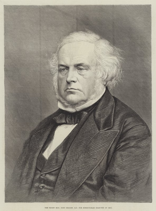 1857年に当選したバーミンガム議員、ジョン・ブライト氏（彫刻）。 作： 英語学校