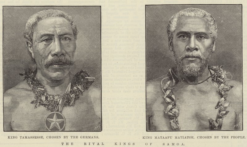 The Rival Kings of Samoa (エングレービング) 作： 英語学校