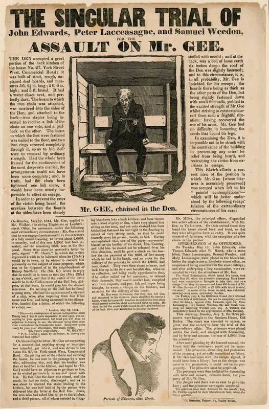 ジー氏への襲撃の特異な裁判、1834 作： 英語学校