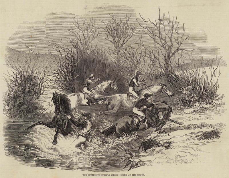The Southgate Steeple Chase, Scene at the Brook (e.g. engraving) 作： 英語学校