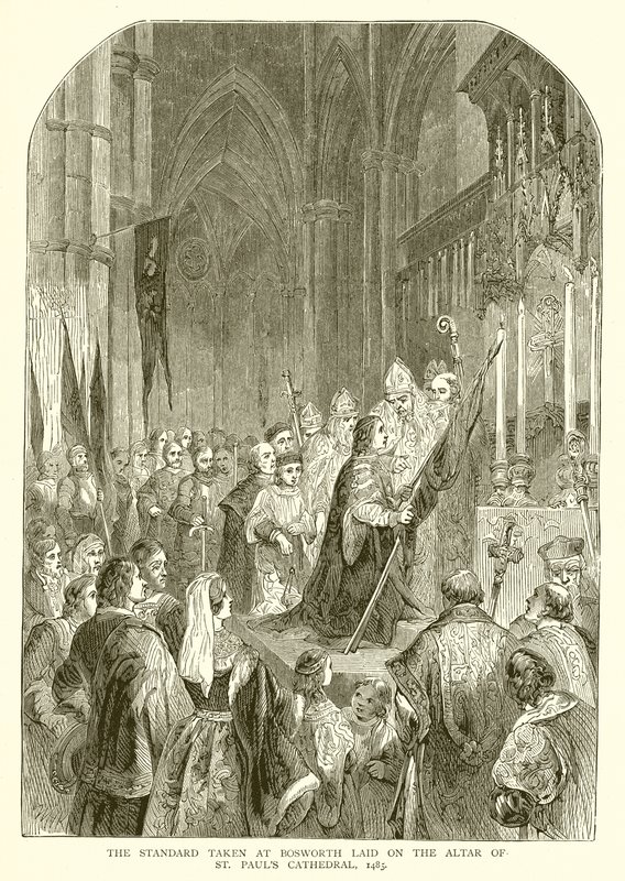 セントポール大聖堂の祭壇に敷設されたボスワースで撮影された規格、1485年 作： 英語学校