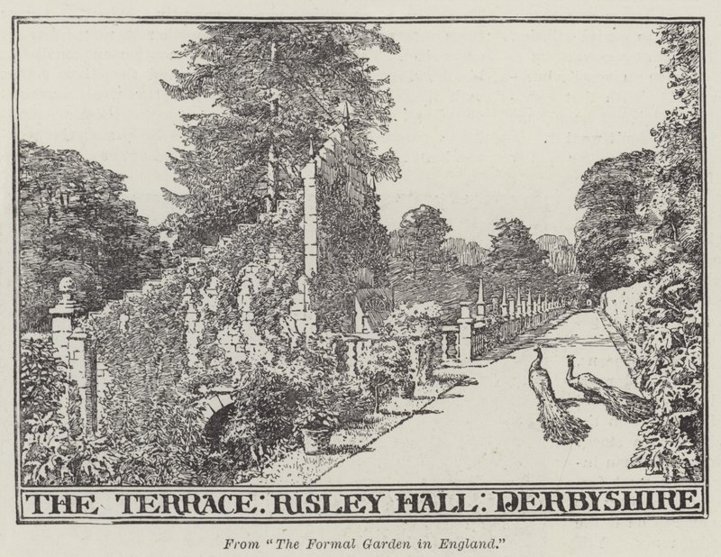 The Terrace, Risley Hall, Derbyshire (Engraving) 作： 英語学校