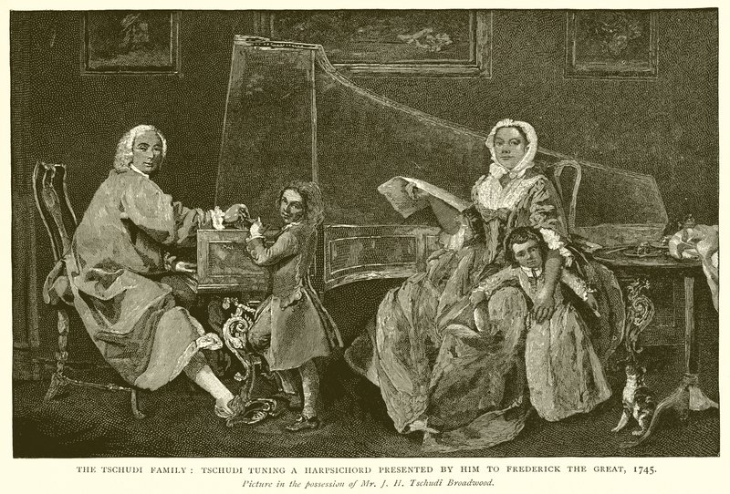 Tschudi家族：Tschudi Tuning a Presented by presented by Frederick the Great、1745 作： 英語学校