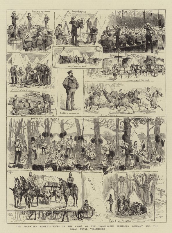 The Volunteer Review, Notes in the Camps of the Honourable Artillery Company and the Royal Naval Volunteers (e.g. engraving) 作： 英語学校