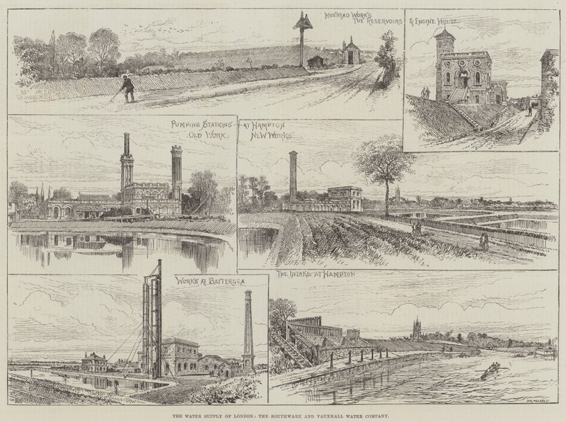 The Water Supply of London, the Southwark and Vauxhall Water Company (e.g. engraving) 作： 英語学校