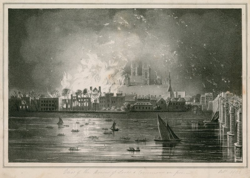 1834年10月16日の国会議事堂の焼失 作： 英語学校
