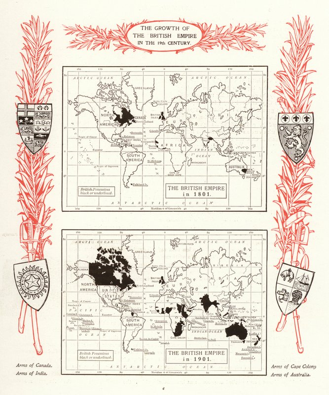 19世紀の大英帝国の成長（リトグラフ版 作： 英語学校