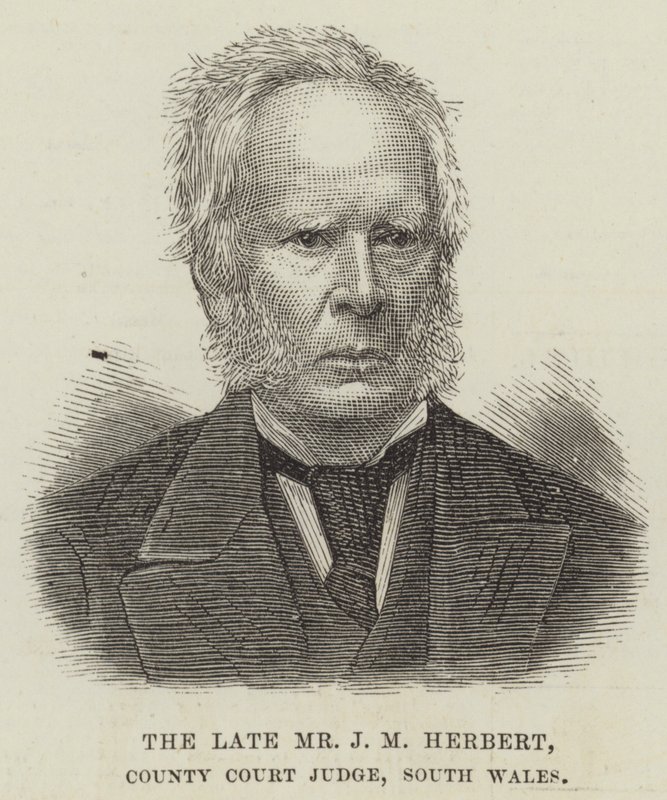 故J・M・ハーバート氏（サウスウェールズ州郡裁判所判事）（彫刻 作： 英語学校