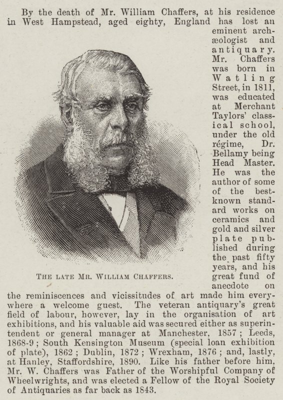 故William Chaffers氏（彫刻）。 作： 英語学校