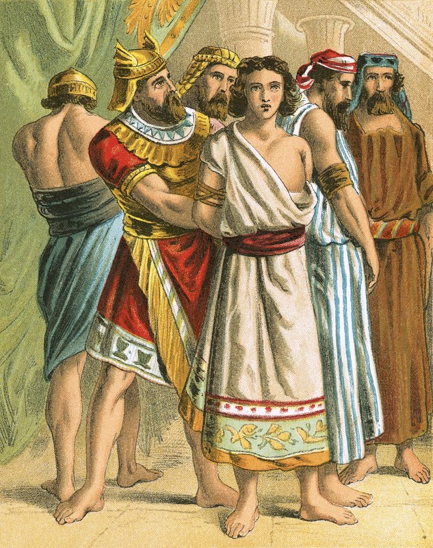 Shadrach、Meshach、Abed-Negoを拘束する強大な男性 作： 英語学校