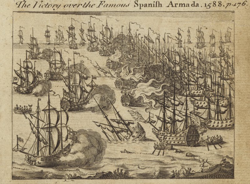 1588年の有名なスペイン軍艦隊に対する勝利 作： 英語学校