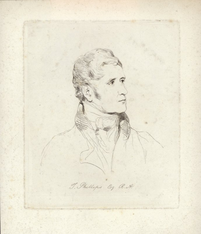 トーマス・フィリップス、英語の肖像画と主題画家メアリー・ドーソン・ターナーによるエッチング 作： 英語学校