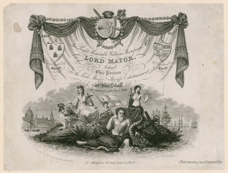 1828年11月10日にロードメイヤーズエンターテイメントへの入場券 作： 英語学校