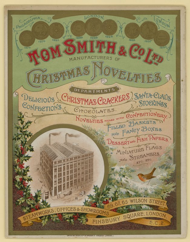 Tom Smith＆Co Ltd、クリスマスノベルティ、クリスマスクラッカー、パンフレットカバー 作： 英語学校
