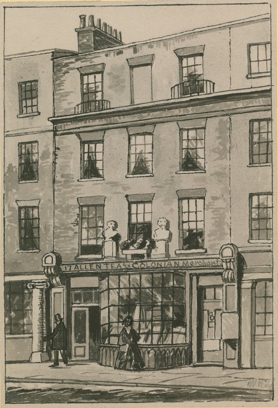 Toms Coffee House、17 Russell Street、Covent Garden（紙にトイレ） 作： 英語学校