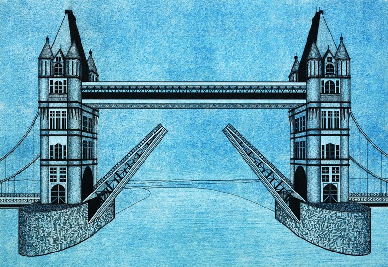 タワーブリッジ、ロンドン 作： 英語学校