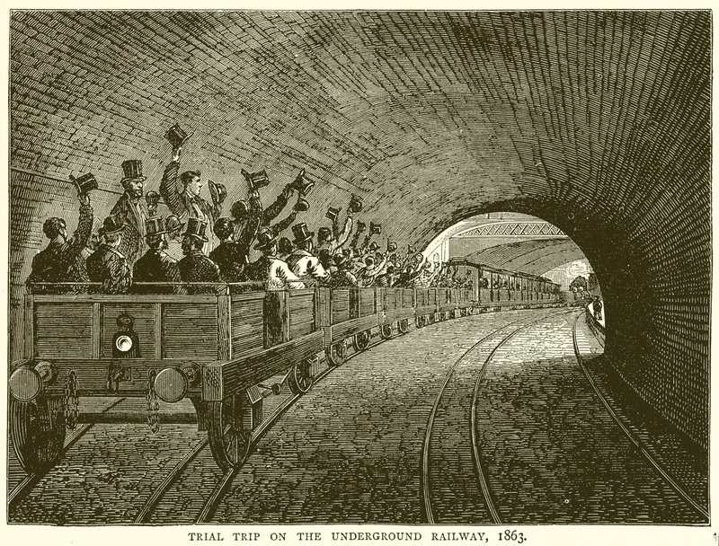地下鉄道の試乗旅行、1863 作： 英語学校