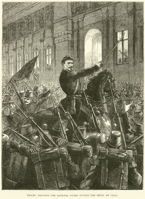 1870年10月、ホテルデヴィルの外で国家警備隊を結集させたトロチュ 作： 英語学校