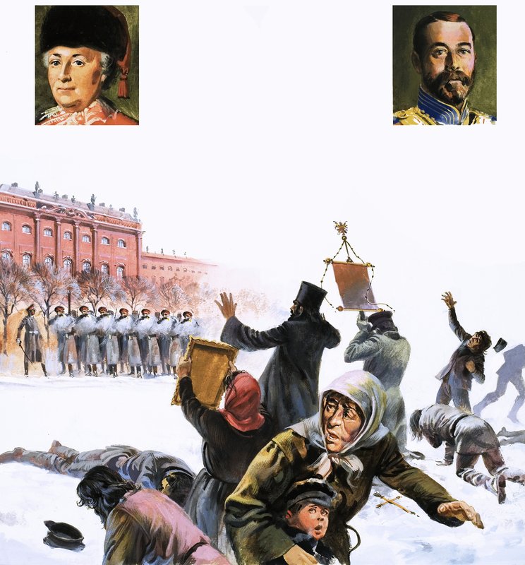 1905年のロシア革命の正体不明のシーン 作： 英語学校
