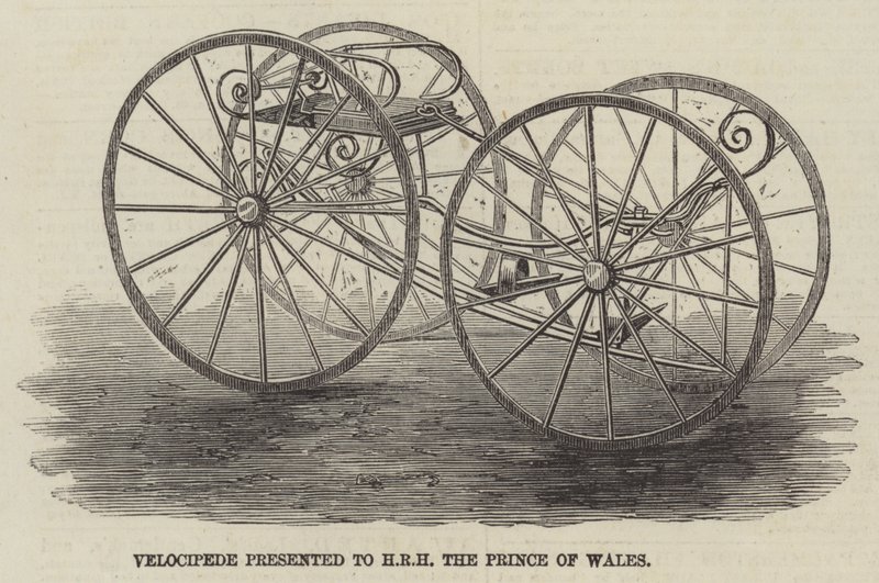 プリンス・オブ・ウェールズ殿下に贈られたVelocipede（刻印 作： 英語学校