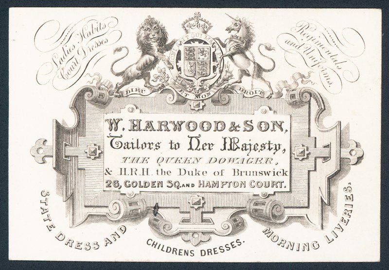 W Harwood＆Son、テーラー、トレードカード 作： 英語学校