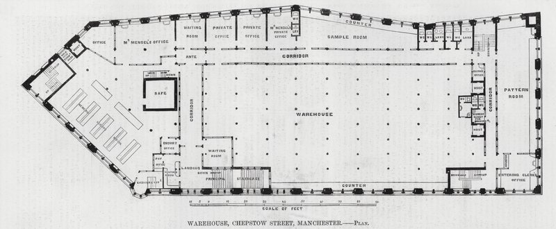 Warehouse, Chepstow Street, Manchester (Engraving) 作： 英語学校