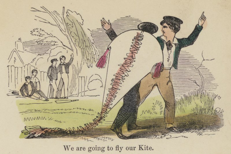 We are going to fly our Kite (color engraving) 作： 英語学校