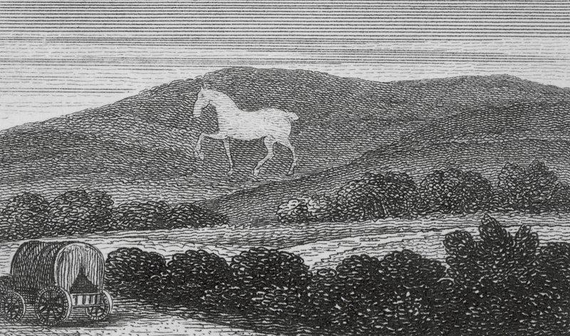 バークシャー州ホワイト・ホース・ヴェイル（エングレーヴィング） 作： 英語学校