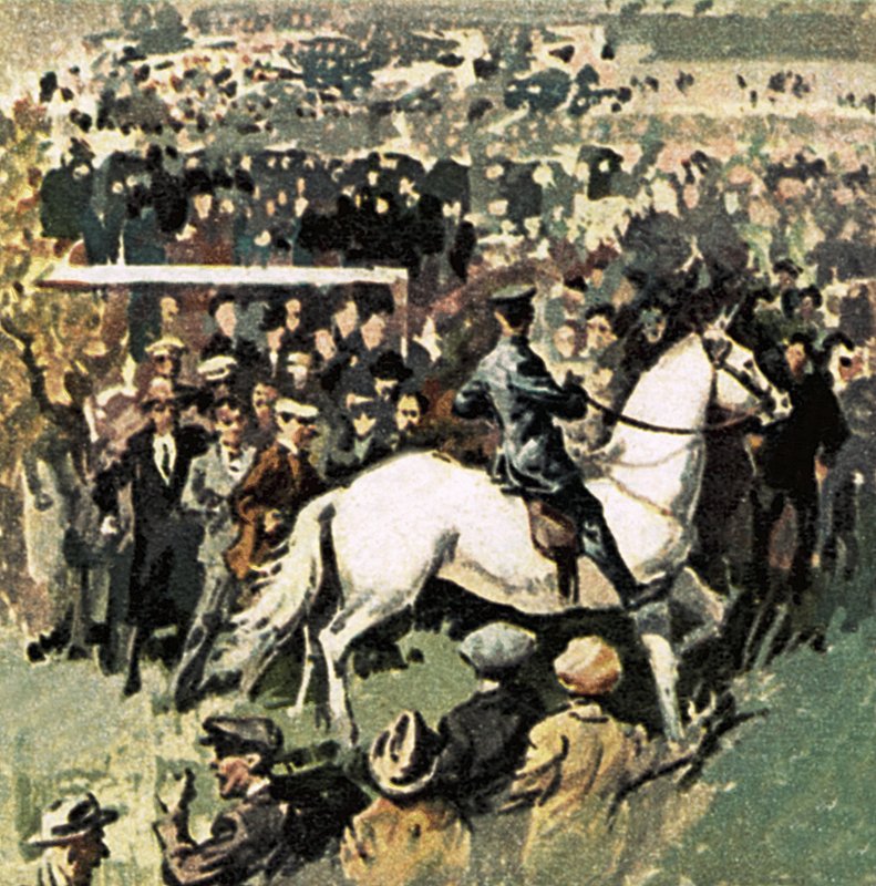 ウェンブリーの1923カップ決勝での白い馬 作： 英語学校