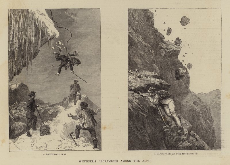 Whymperの「Scrambles Among the Alps」（彫刻）。 作： 英語学校
