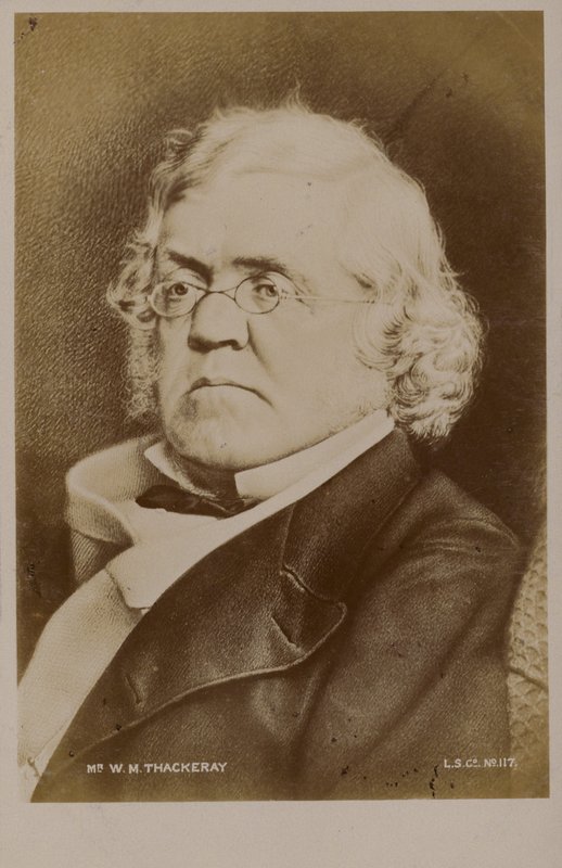 ウィリアム・メイクピース・サッカレー（1811-1863）イギリスの小説家（リトグラフ） 作： 英語学校