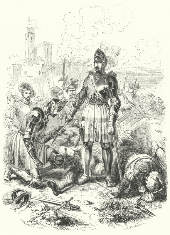 1525年のパヴィアの戦いでスペインに降伏したフランスのフランシス1世 作： ヨーロピアンスクール