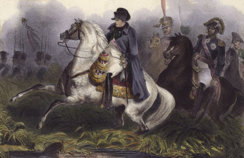 1805年12月2日のアウステルリッツの戦いでのナポレオン（メゾチント） 作： ヨーロピアンスクール