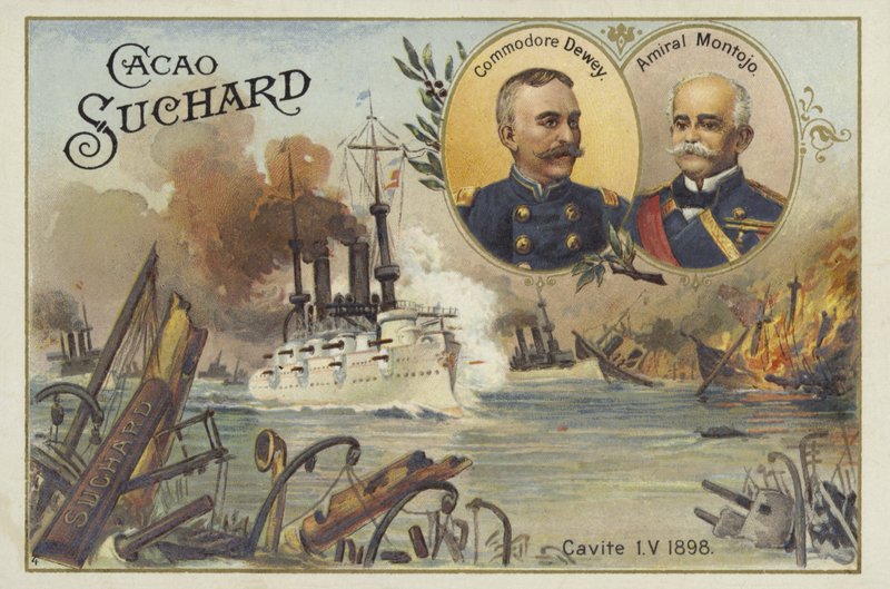 1898年5月1日、ジョージデューイ提督とパトリシオモントホ提督、マニラ湾の戦い、米英戦争 作： ヨーロピアンスクール